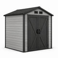 Abri de jardin en plastique gris et anthracite avec ventilation