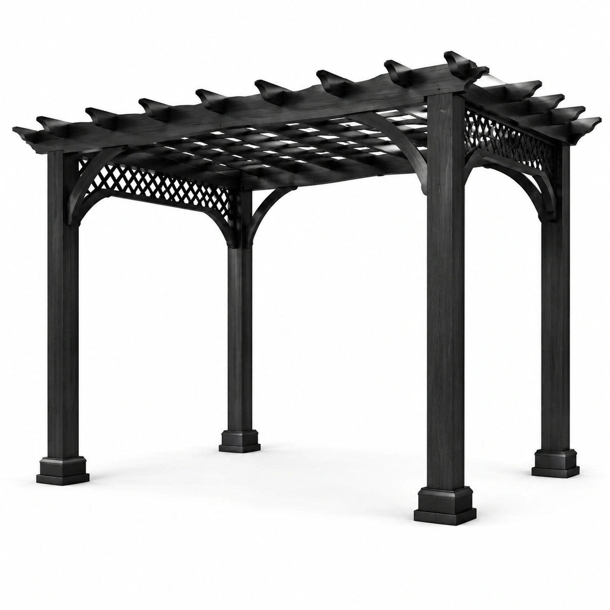 Pergola en bois composite noir 300x300 cm