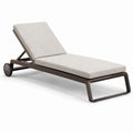 Chaise longue extérieure en aluminium avec coussin réglable gris