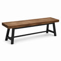 Banc en bois massif avec cadre en acier noir