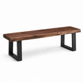 Banc en bois de sheesham avec pieds en métal noir 160 cm