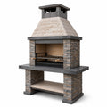 Barbecue en pierre avec grille en acier inoxydable 200x100x250 cm