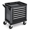 Chariot à outils en métal avec 6 tiroirs et roulettes noirs
