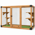 Enclos pour chat en bois de pin et acier galvanisé 200x100x150 cm