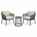 Ensemble de bistro avec 2 fauteuils en métal et table ronde en aluminium